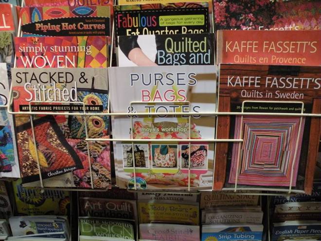 a selection of How-To books at a quilting show in Santa Clara in October 2013
