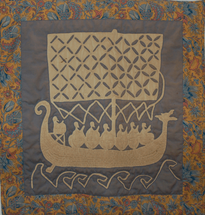 A Norse-themed quilt drawing inspiration from family history by Sally Eklund