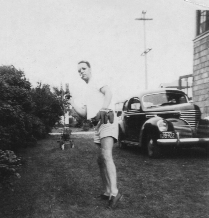 her father, a lifelong Red Sox fan, in the summer of 1949