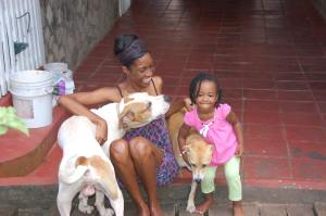 Kelly and Ceana with Samson and Paulie in 2013