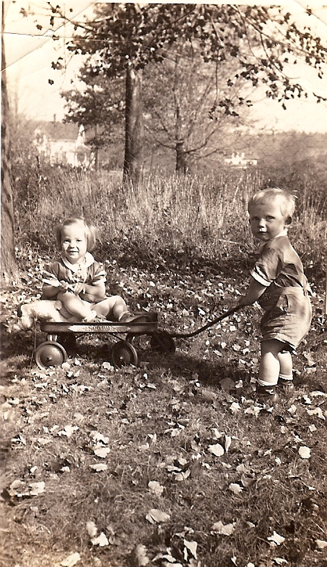 with brother George in 1938