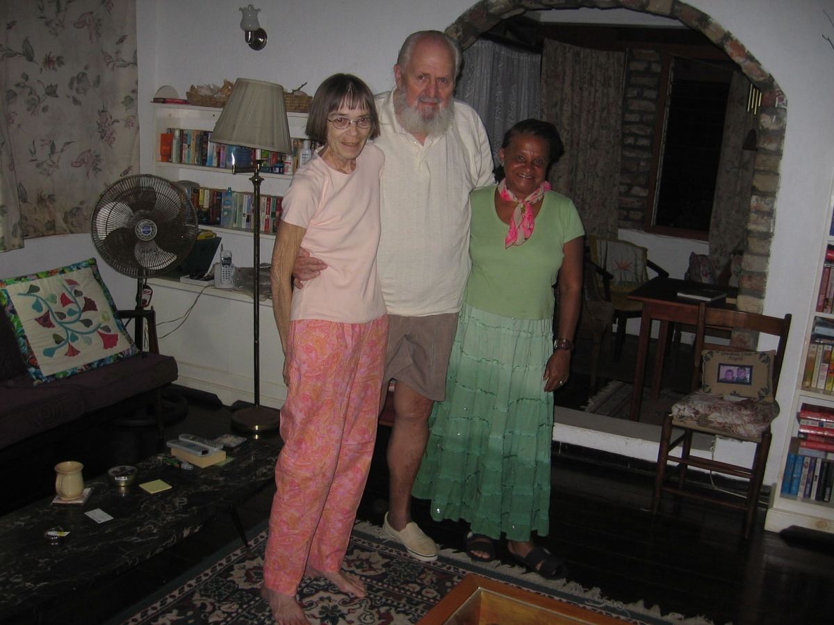 with husband and friend Cheryl in 2013