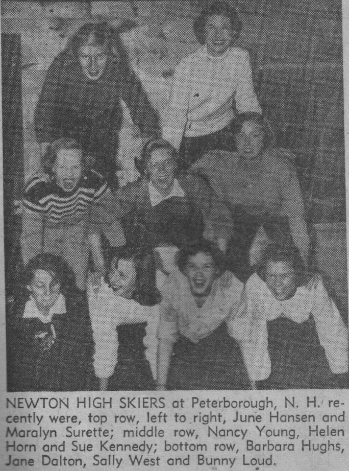 on ski trip to New Hampshire in 1954