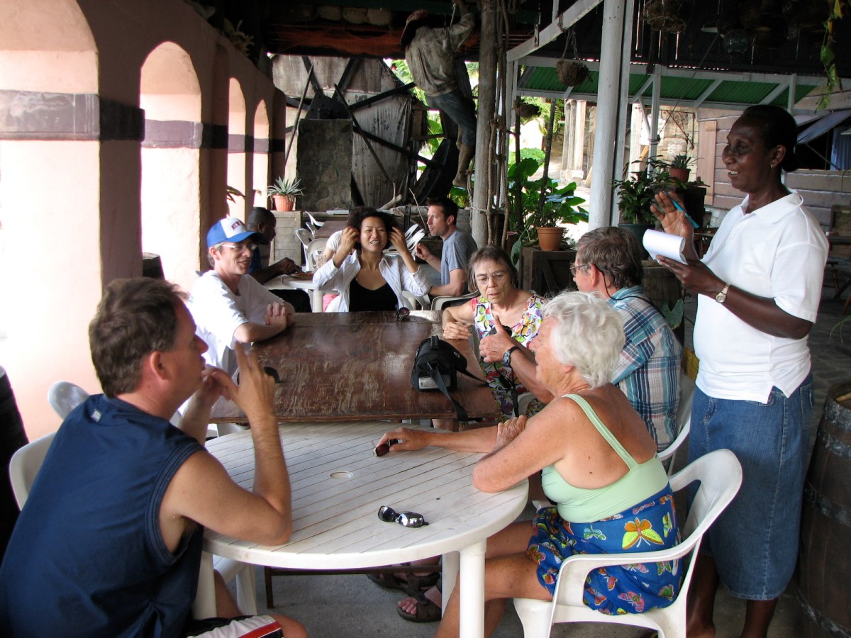 with Ben, Shelia, older son, and daughter-in-law on the set of Pirates of the Caribbean in St. Vincent in 2008