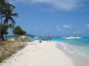 with family on the Tobago Cays in the Grenadines in 2008